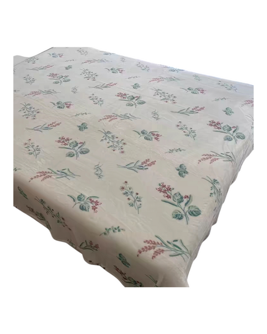 Fluffy Flower Patterned Blanket with Two Pillowcases Set