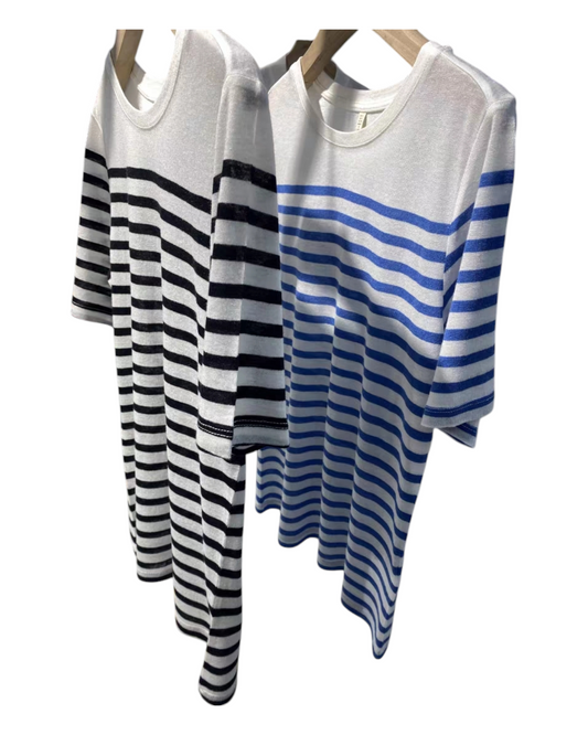 Linen T-Shirt with Stripes