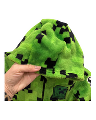 Green Fluffy Zip-Up Minecraft Creeper Onesie