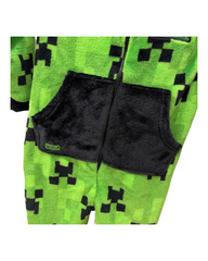 Green Fluffy Zip-Up Minecraft Creeper Onesie