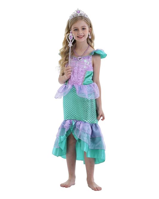 Girls' Mermaid Princess Costume Outfit Set