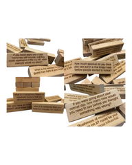 Wooden Block Tumbling Tower 54-Piece Questions Game