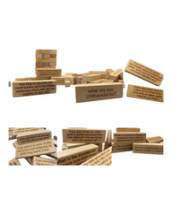 Wooden Block Tumbling Tower 54-Piece Questions Game