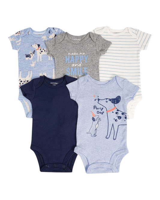 Baby Boys' 100% Cotton Patterned Onesie Set
