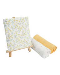 Three-Piece Patterned 100% Cotton Baby Girls' Wrap Blanket