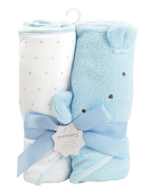 Two-Piece Fluffy Baby Bath Towel Set