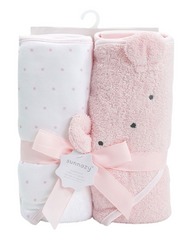 Two-Piece Fluffy Baby Bath Towel Set