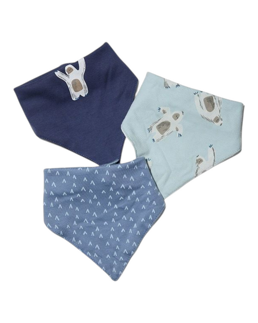 Three-Piece Patterned Baby Feeding Bibs Set