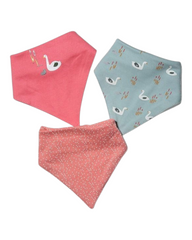 Three-Piece Patterned Baby Feeding Bibs Set