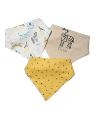 Three-Piece Patterned Baby Feeding Bibs Set