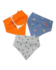Three-Piece Patterned Baby Feeding Bibs Set