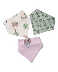 Three-Piece Patterned Baby Feeding Bibs Set