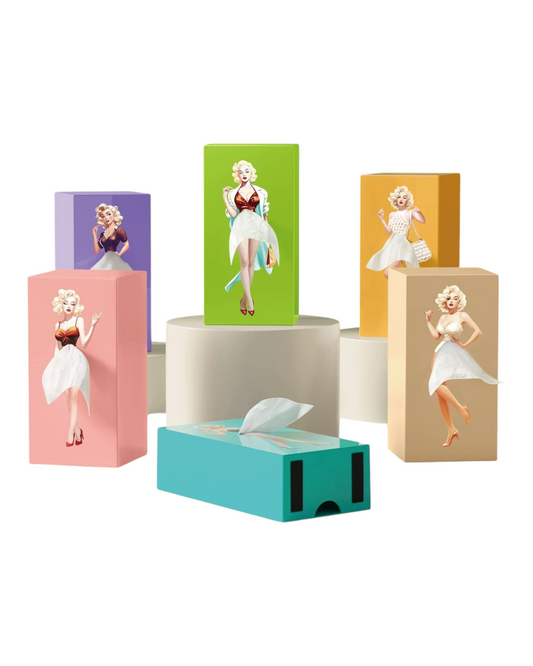 Lady Pulling Tissue Skirt Tissue Box Holder