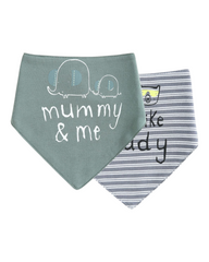 Two-Piece Baby Feeding Bibs Set with Design