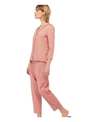 Pink 100% Cotton Two-Piece Button-Up Long-Sleeved Pyjamas