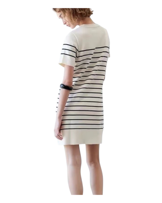 Black and White Striped T-Shirt Dress