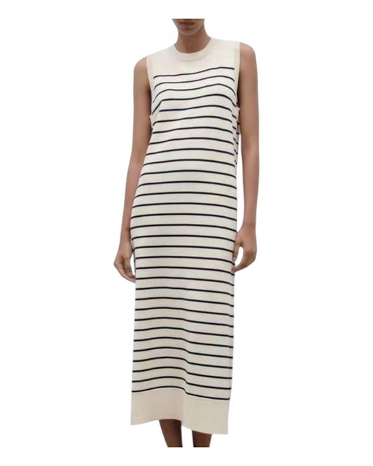 Sleeveless Long Striped Maxi Dress