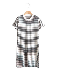 Striped Crew-Neck T-Shirt Dress