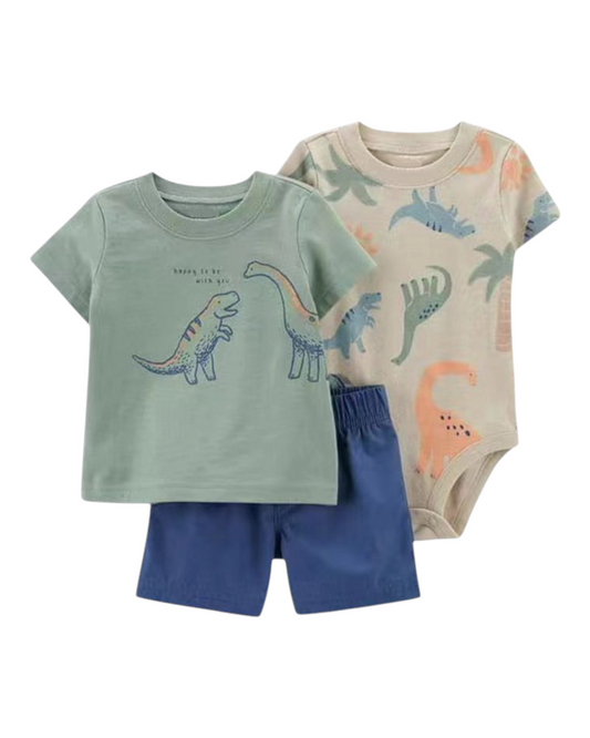 Three-Piece Patterned Baby Boys' Outfit Set