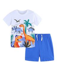 Boys' Patterned T-Shirt and Shorts Outfit Set