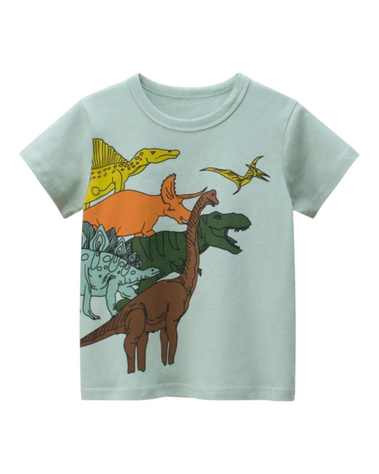 Graphic T-Shirt with Dinosaur Design