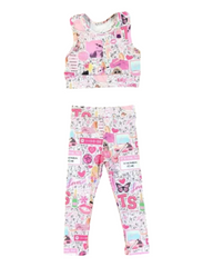 Matching Taylor Swift Patterned Tank Top and Pants Outfit Set