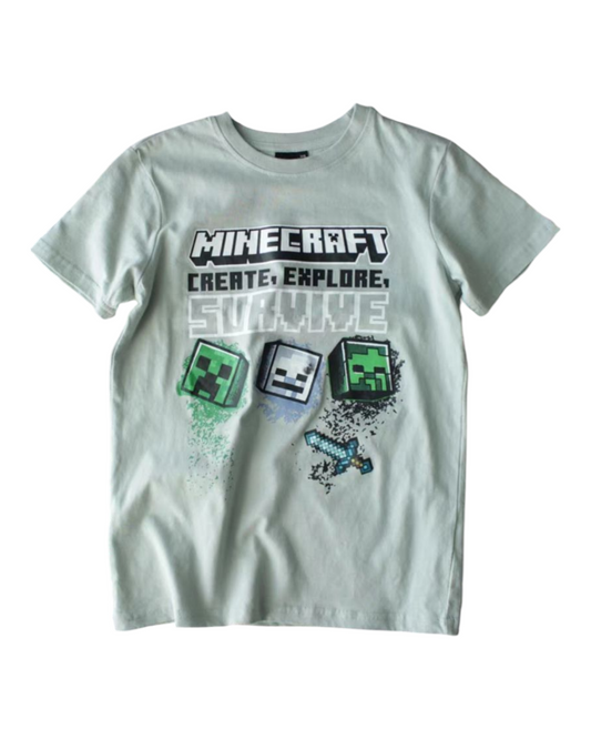 Graphic Survive Minecraft T-Shirt with Monster Design