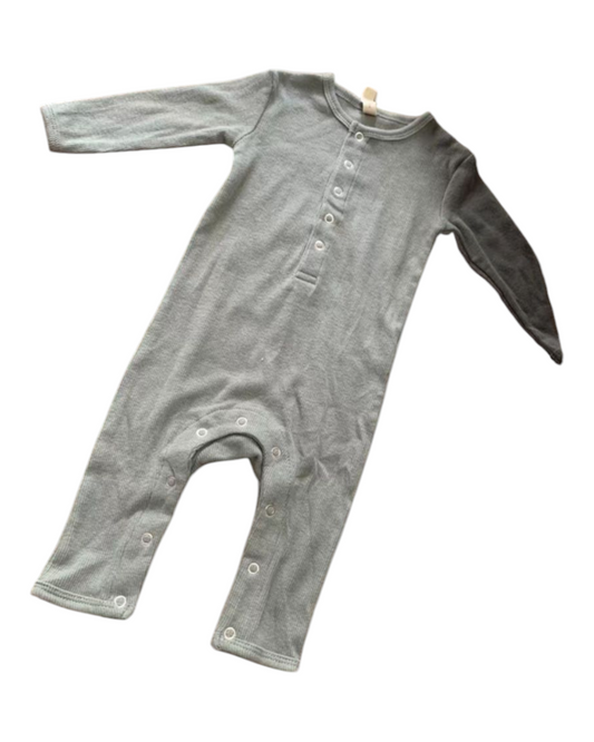 Organic Cotton Grey Long-Sleeved Baby Onesie