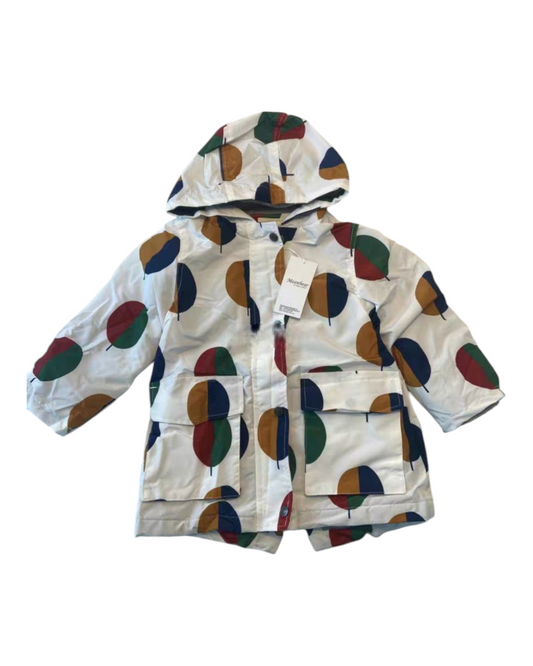 Patterned Hooded Rain Coat with Pockets