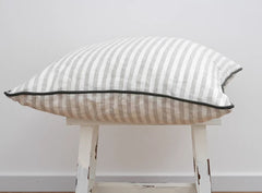 Light Grey Striped Cushion Cover