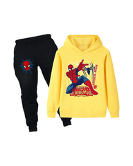 Spider-Man Print Kids Hoodie and Sweatpants Outfit Set