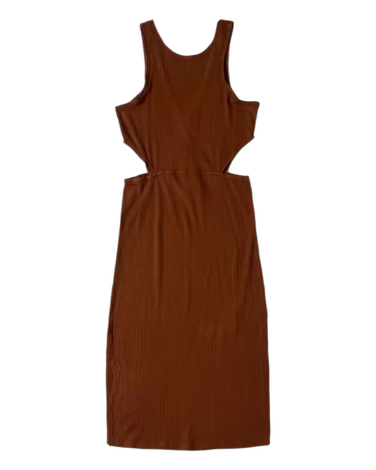 Cocoa Cut-Out Midi Dress