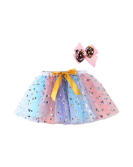 Multilayered Colorful Tutu Party Skirt for Girls with Fluffy Mesh Layers