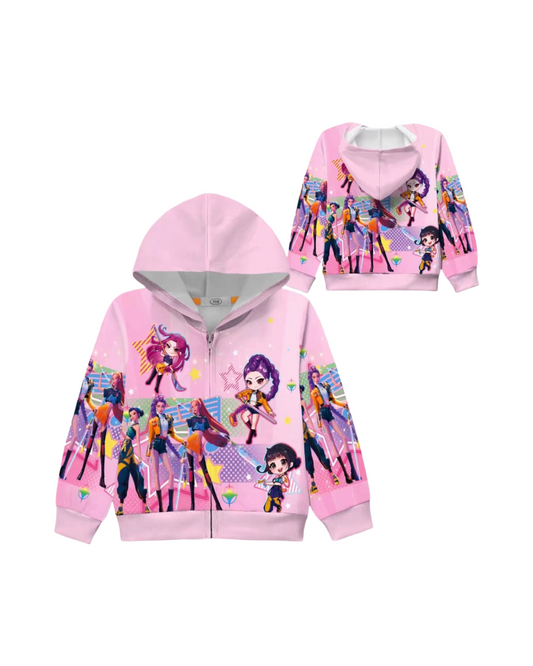 KPop Cartoon Girl Zipper Hoodie