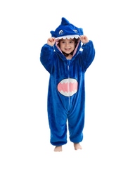 Fluffy Animal Hooded Jumpsuit for kids Featuring Cartoon Characters and Front Zipper