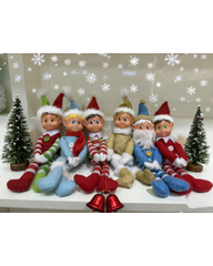 30cm Christmas Elf Shelf Sitter Figurines - Festive Holiday Table Decor & Xmas Room Ornaments