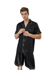 19 Momme Men's Short Pure Silk Pyjamas Set