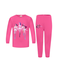 Kpop Demon Hunter Graphic Girls Pajama Set Long Sleeve Kids Sleepwear