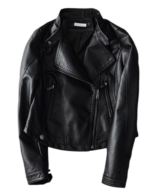 Asymmetrical Style Leather Biker Jacket