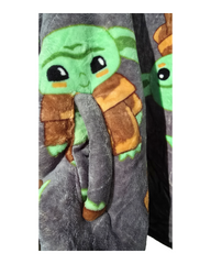 Fluffy with Baby Yoda Pattern Oodie