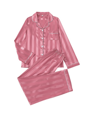 Stripe Satin Pajama Set – Soft, Silky & Elegant Sleepwear