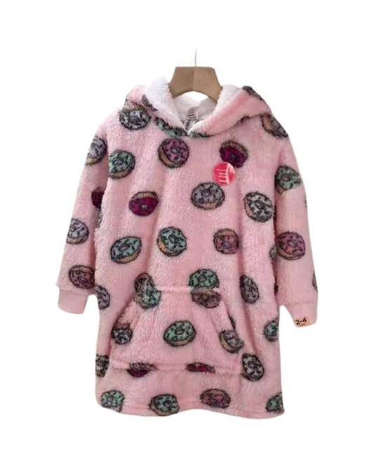Cozy Donut Oodie – Oversized Fluffy Hoodie Blanket for Ultimate Comfort