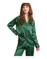 Women's 100% Mulberry Silk Long Sleeve Pyjamas Set