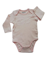 Long-Sleeved Baby Girls' Onesie with Text Design