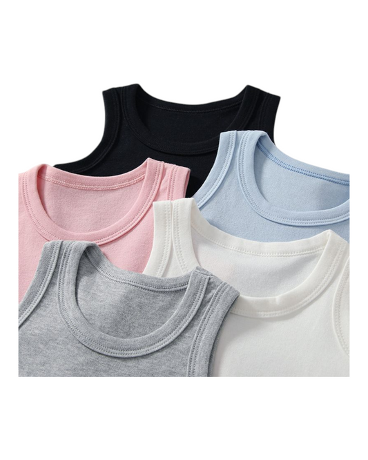 Sleeveless Summer 100% Cotton Baby Onesie with Snap Fasteners