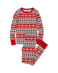 100% Cotton Long-Sleeve Kids Pyjama Set with Festive Holiday Print