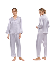 Luxury 100% Silk Long-Sleeve Sleepwear Set for Women