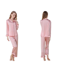 Women's 100% Mulberry Silk Long Sleeve Pyjamas Set