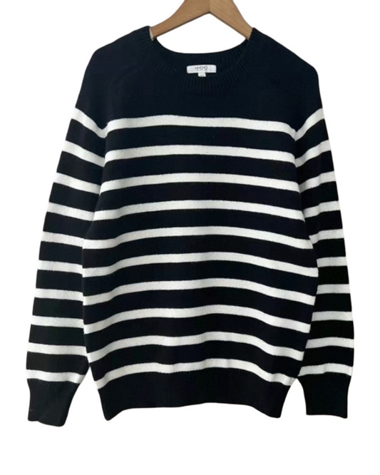Classic Striped Breton Sweater – Long Sleeve Crewneck Pullover