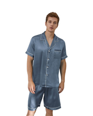 19 Momme Men's Short Pure Silk Pyjamas Set
